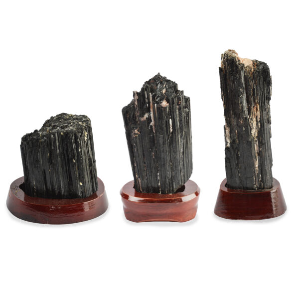 Black Tourmaline with Wooden Base