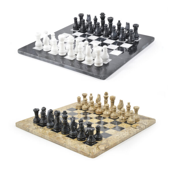 15" Marble Chess Sets with Presentation Cases