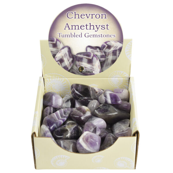 Large Chevron Amethyst Tumbled Gemstones box