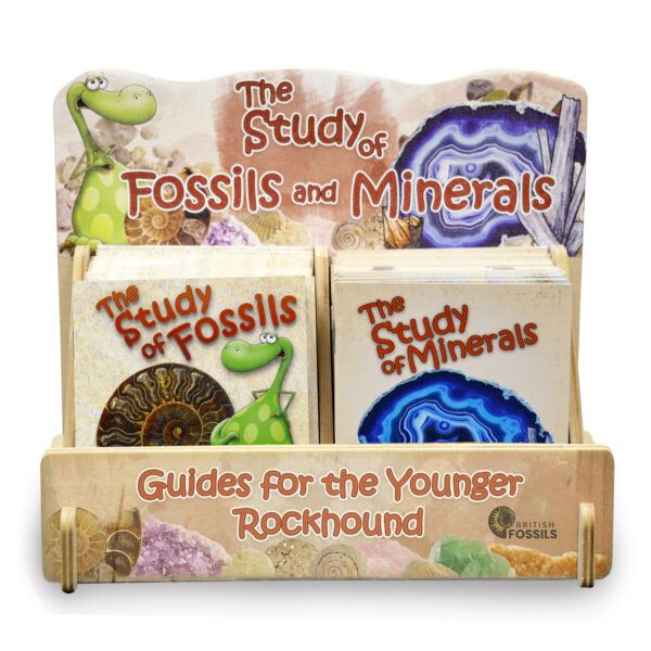 The Study of Fossils and Minerals Wooden Book Stand