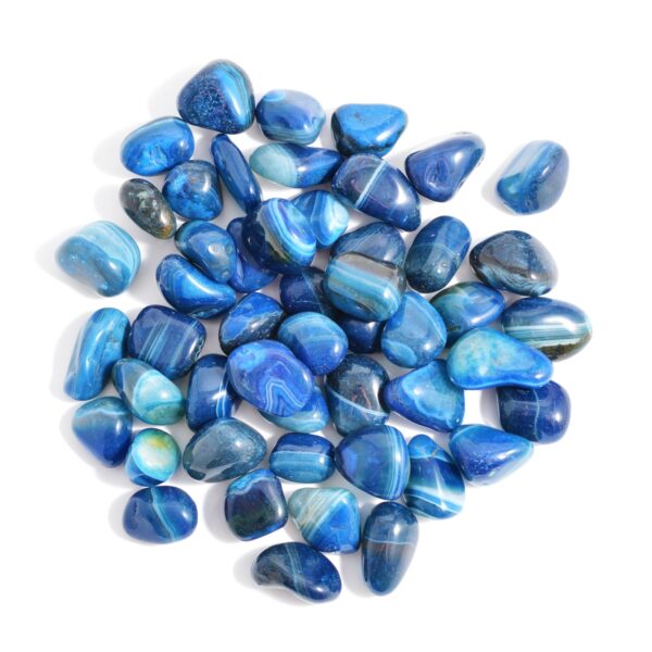 Large Blue Striped Agate Tumbled Gemstones