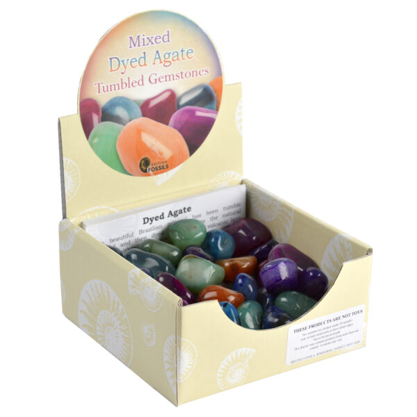 Large Mixed Dyed Agate Tumbled Gemstones box