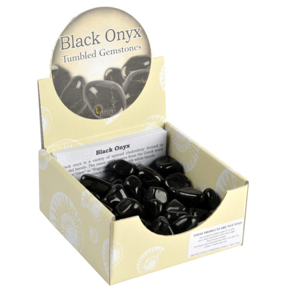 Large Black Onyx Tumbled Gemstones box