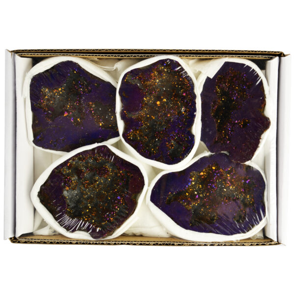 Aura Quartz Half Geode Purple Tray