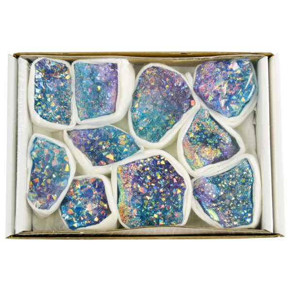 Aura Amethyst Cluster Blue and Purple Tray
