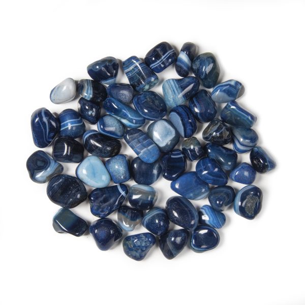 Blue Striped Agate Tumbled Gemstones