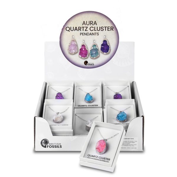Aura Quartz Cluster Pendant Pack