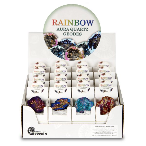 Rainbow Aura Quartz Geode Pack