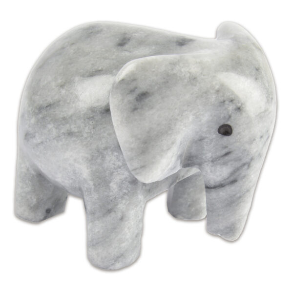 3" Elephant Ornament Grey Marble