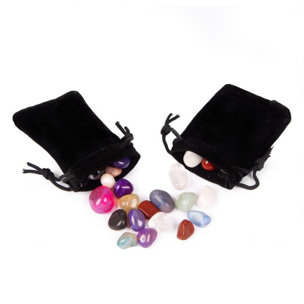 Small Black Velour Pouches