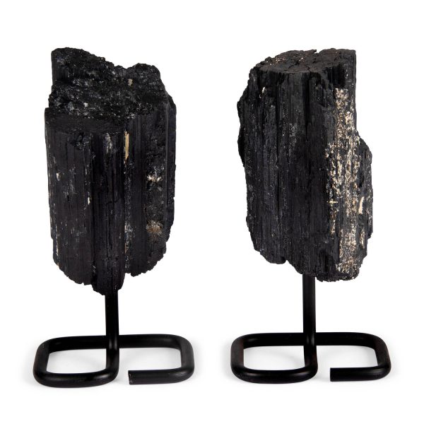 Black Tourmaline on Metal Base