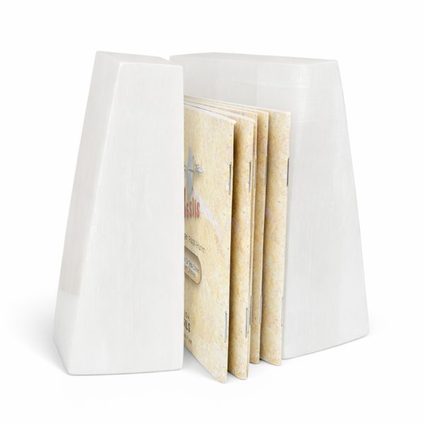 Selenite Wedge Bookends