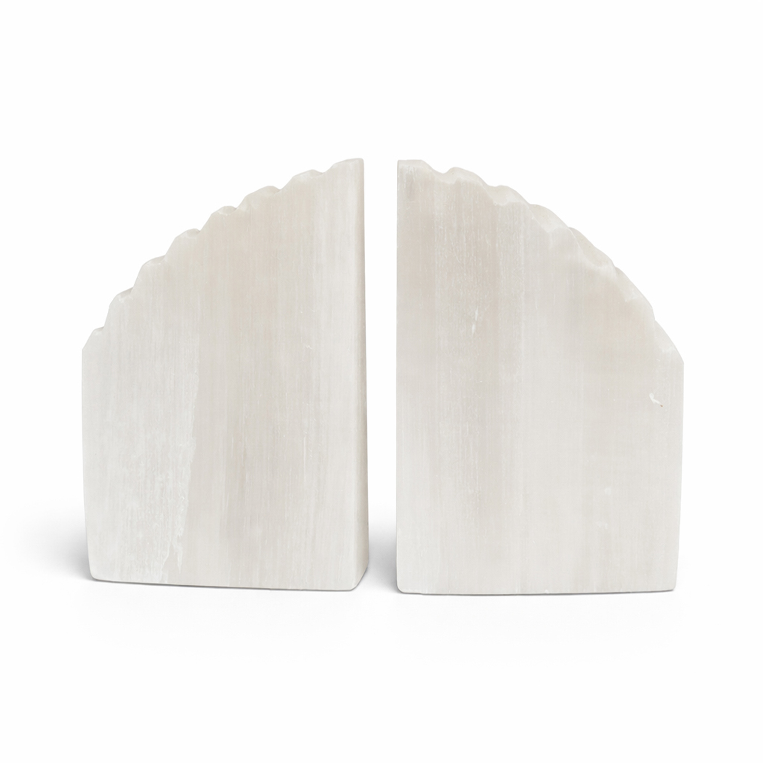 Selenite Natural Edge Bookends