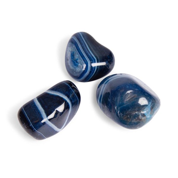 Extra-Large Blue Striped Agate Tumbled Gemstones